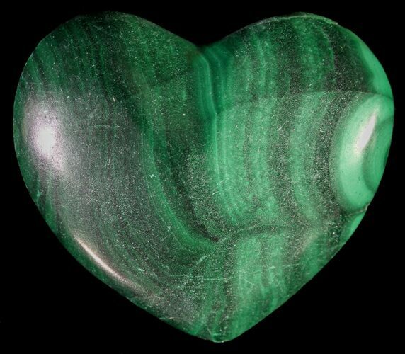 Polished Malachite Heart - Congo #63199
